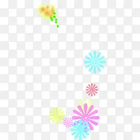 彩色手绘悬浮烟花抽象