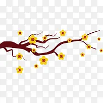 咖啡色中国风花枝