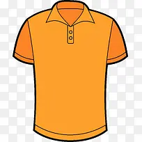 橙色矢量短袖T恤png图