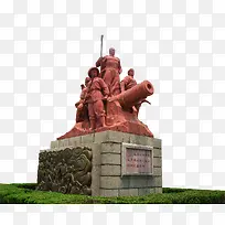 鸦片战争英雄人物大炮雕像