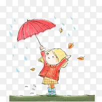 小朋友和雨伞