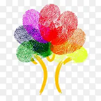 彩色指纹树