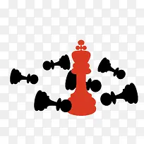 矢量黑红西洋棋素材