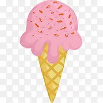 夏日粉色草莓冰激凌