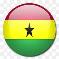 加纳国旗国圆形世界旗