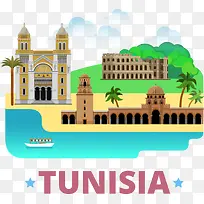 矢量突尼斯旅游宣传