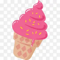 粉红色夏天美味冰激凌
