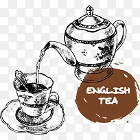 矢量卡通手绘英格兰茶