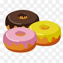 彩色圆弧甜甜圈食物元素