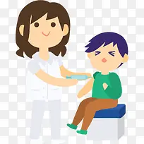 给孩子打针的医生