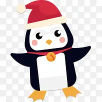 可爱的开心圣诞小企鹅