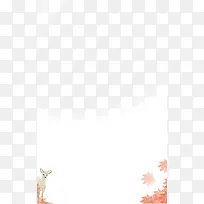 水彩枫叶小鹿边框