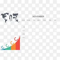 2017年11月灰色日历矢量图