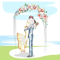 结婚插画