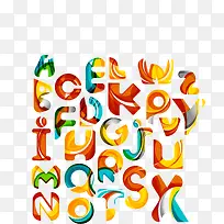 矢量图五彩英文字母