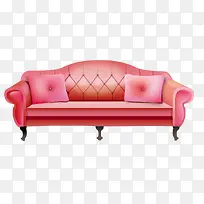 精美粉色皮沙发