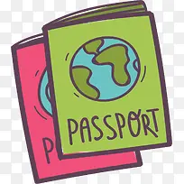 红绿色旅游护照本