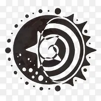镶嵌在太阳中间的五角星