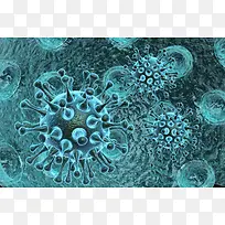 蓝色带刺病毒体细胞