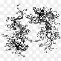 手绘龙飞凤舞图