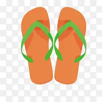 橙色拖鞋