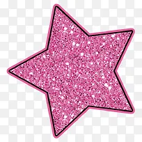 粉色五角星亮片装饰