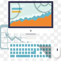 电脑键盘金融商务办公图形
