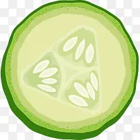手绘绿色黄瓜片