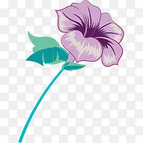 手绘紫色花朵花瓣