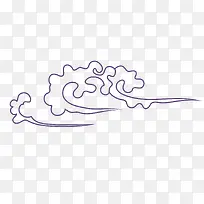 矢量水墨云彩紫色线条