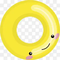 黄色卡通微笑游泳圈