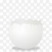 白色的卡通破壳鸡蛋壳