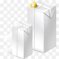 矢量素色牛奶纸盒包装样机