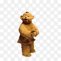 实物作揖的古代小孩陶艺作品素材