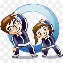师生做操装饰图