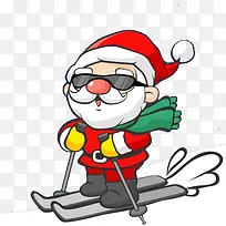 圣诞老人滑雪元素