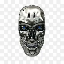 银质机器人头颅装饰PNG