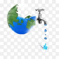珍惜水源环保元素