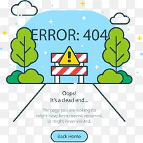 创意404错误提示插画UI设计