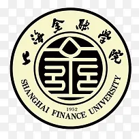 简约装饰上海金融学院圆形标签