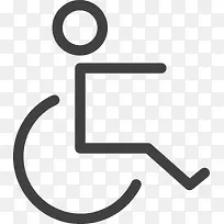 手绘坐轮椅标志卡通
