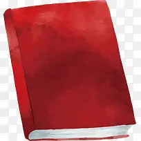 手绘水彩卡通红色封皮的书矢量素
