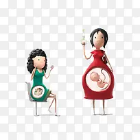 工交车上的两位女士