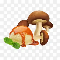 蘑菇和汉堡面包