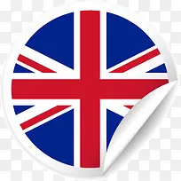矢量弯角的英国旗子图