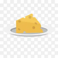 黄色扁平化奶酪元素