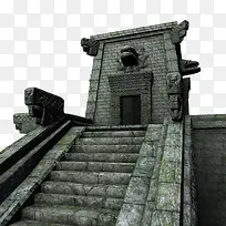 大门希腊石头楼梯神庙