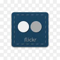 Flickr蓝色长方形社会按钮图标