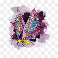 花蝴蝶服装印花矢量图