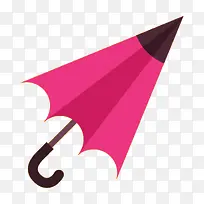 扁平化粉色雨伞插图